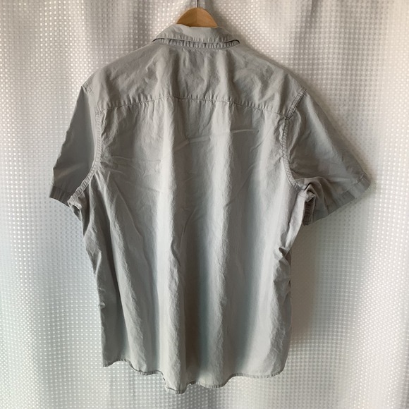 Claiborne Mens Shirt Sleeve Shirt Gray Slim Fit Stretch XXL - Picture 3 of 7